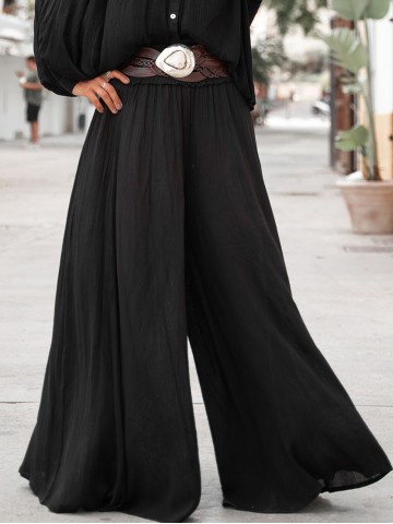 Bohemian Black Cotton Breeze Trousers