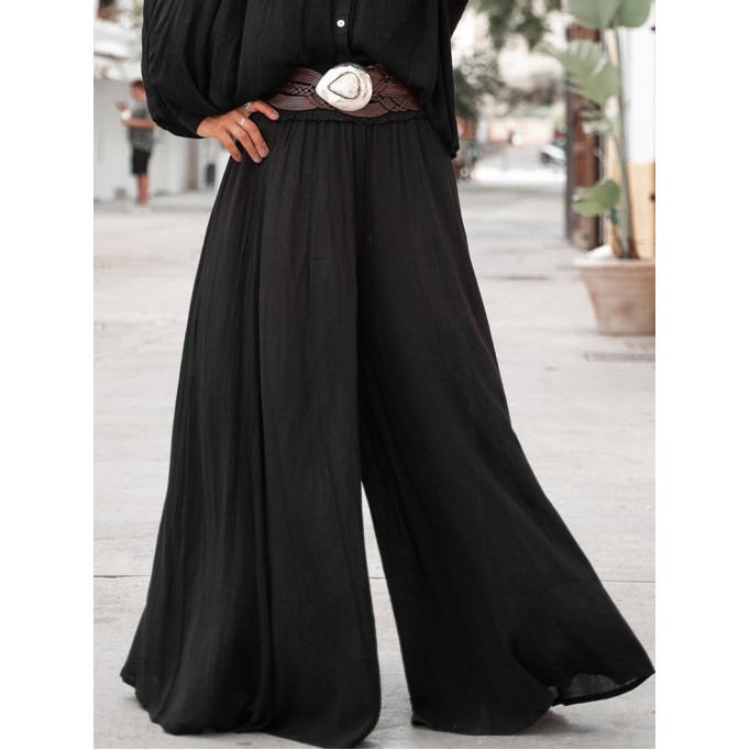 Bohemian Black Cotton Breeze Trousers