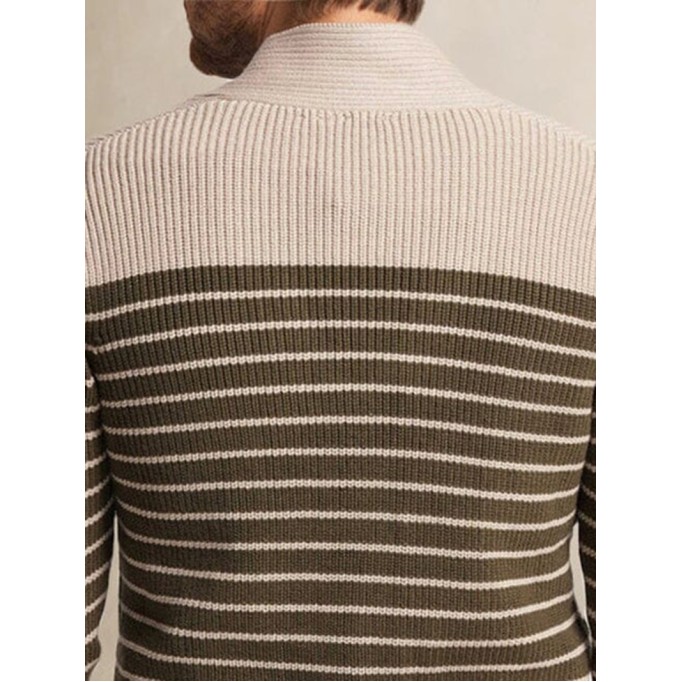 Casual Stripe Knit Cardigan