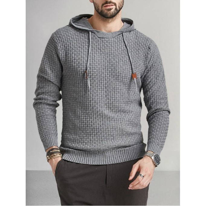 Casual Style Pullovers HoodedSoft Knit Hoodie