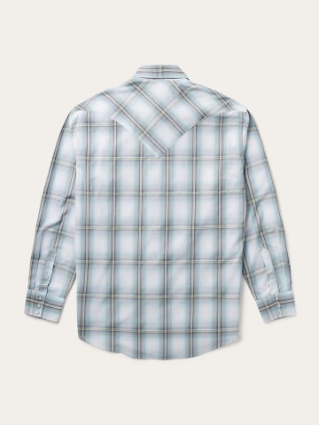 Grey Sky Ombre Plaid Western Shirt