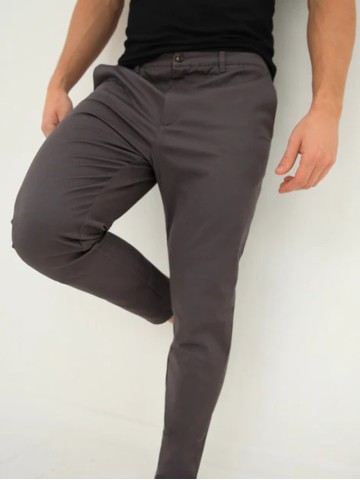 Grey Stretch Twill Men's Pants