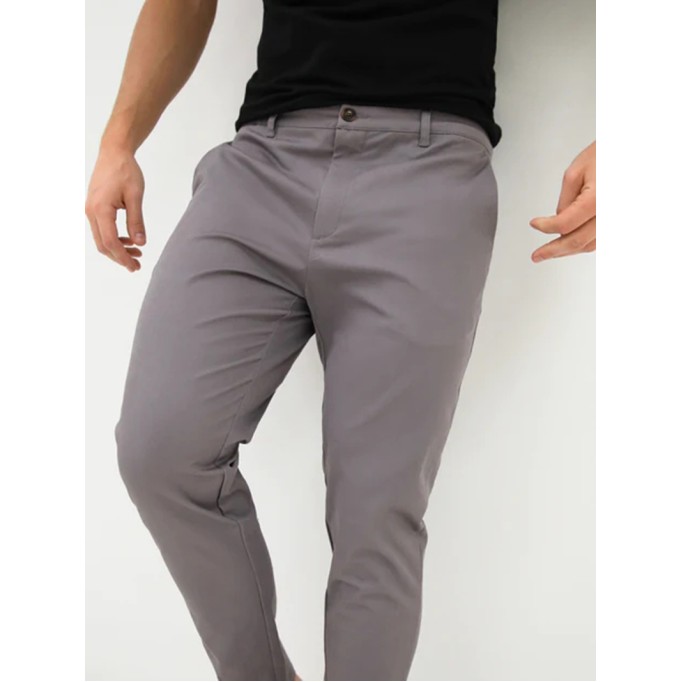 Grey Stretch Twill Men's Pants
