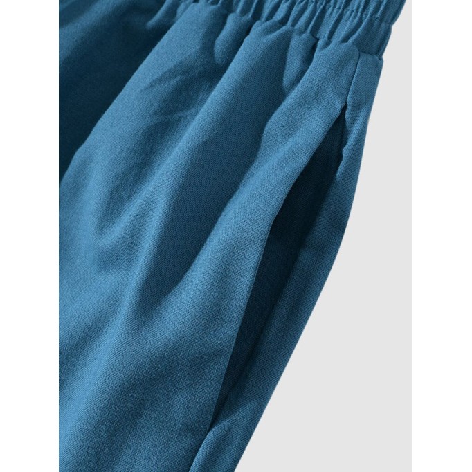 Linen Lace-Up Pants - Lightweight & Breathabl