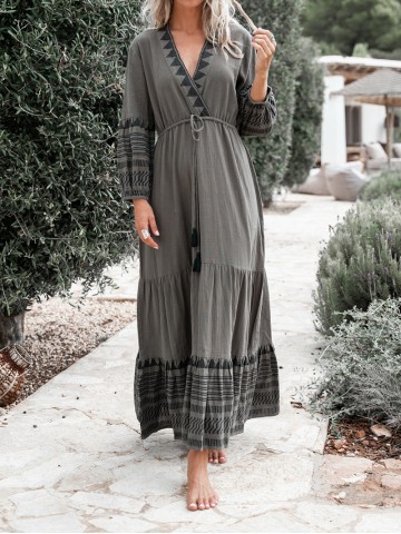 Holiday style long sleeved dress