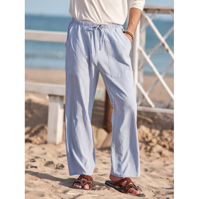 Linen Yoga Pants - Lightweight Drawstring Waist