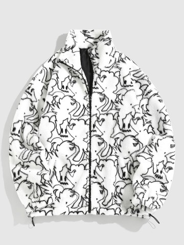 Men's Casual Oversized Print Coat Jacket