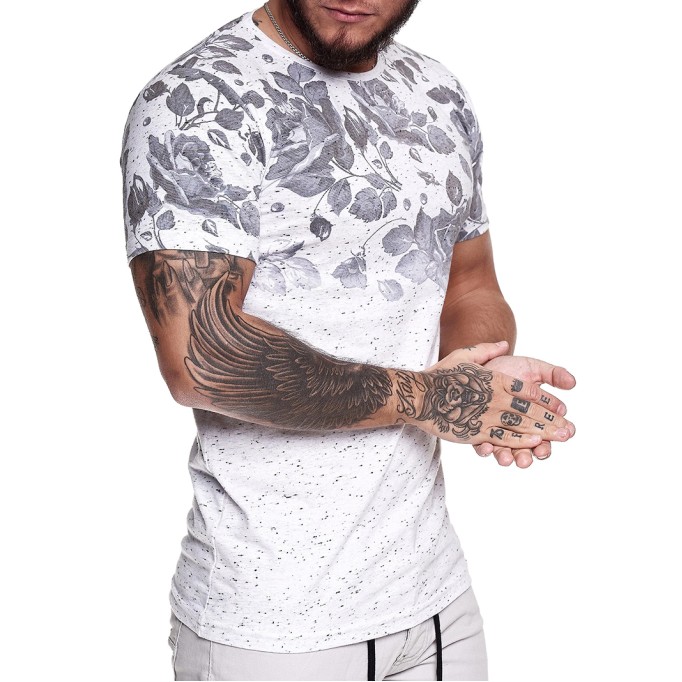 Men's casual pattern short sleeved T-shirt