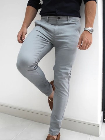 Men's Grey Stretch Twill Pants