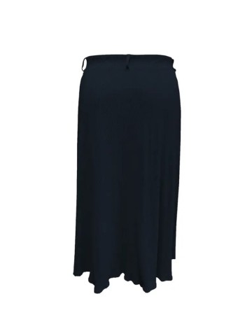 Navy blue cotton crepe half skirt for women