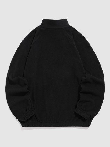 Raglan sleeves mountain view embroidered sweatshirt