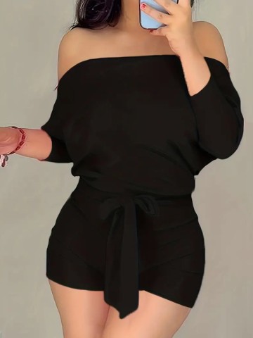 Sexy one-line shoulder slimming jumpsuit