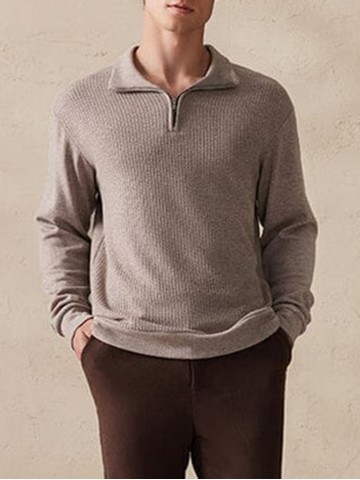 Stretchy Polo-Collor Sweater