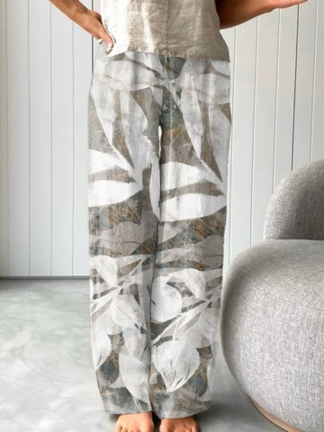 Women's cotton and linen halter top printed trouser suit