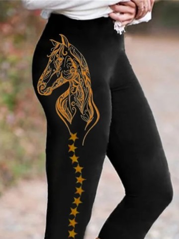 Women'S Horse Lover Cozy Print Leggings