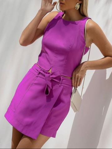 Women's simple purple suit